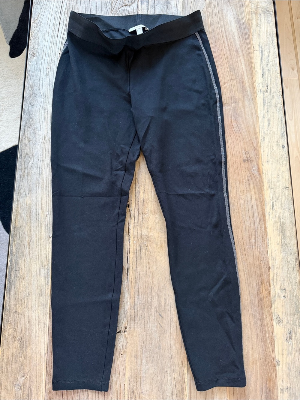 Esprit Black Kids Leggings with Metallic Side Stripe